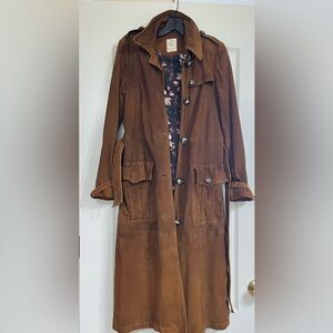 Free People Brown Goat Leather Suede Jacket